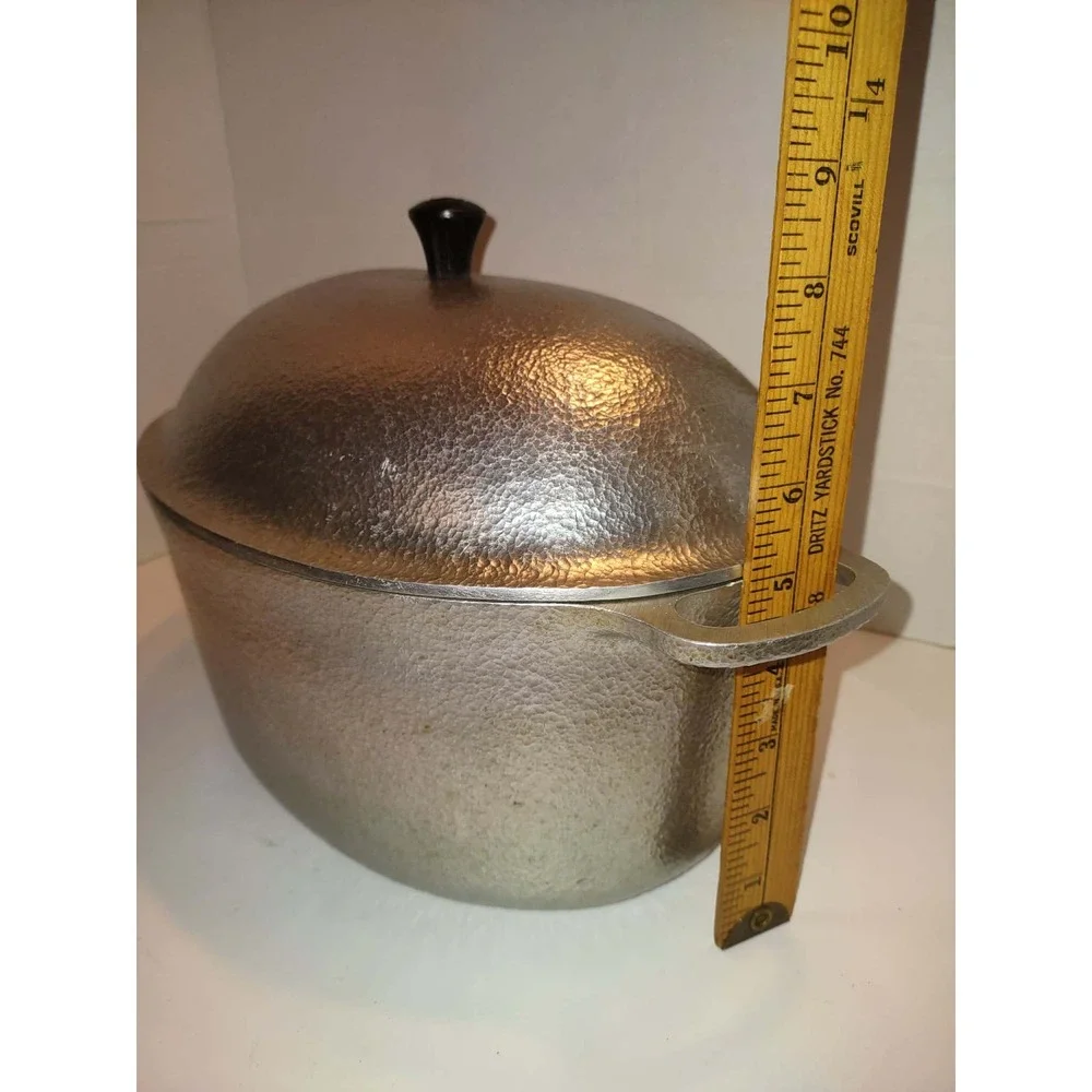 Vintage Club Aluminum Hammercraft Oval Dutch Oven Roaster with Lid Silver 6qt